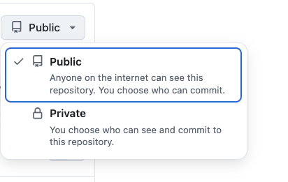 GitHub repository visibility: Public or Private